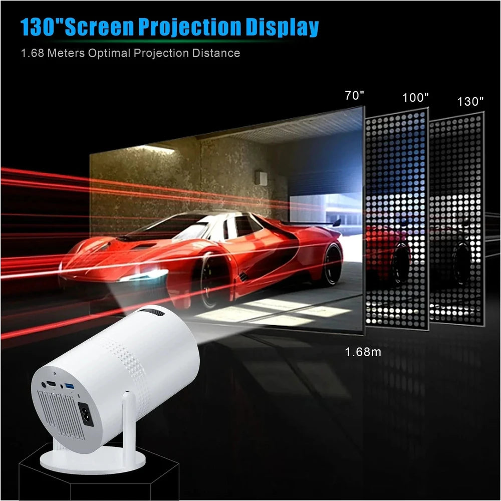 Salange P300 Mini Portable Projector – 4K Decoding, Android 11, WiFi & Bluetooth 5.1