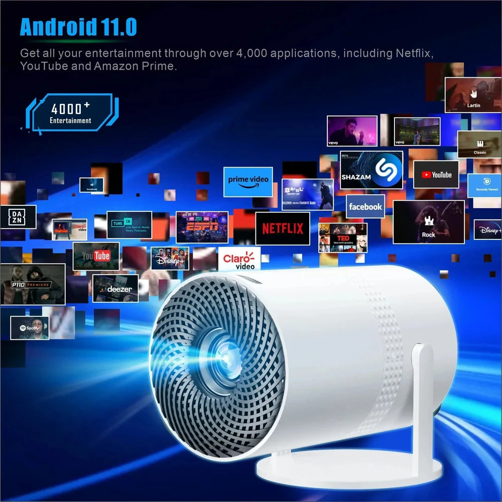 Salange P300 Mini Portable Projector – 4K Decoding, Android 11, WiFi & Bluetooth 5.1