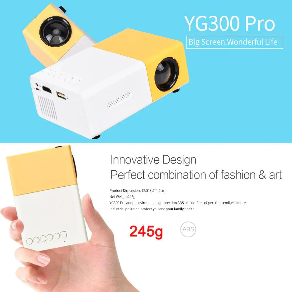 1080P Full HD Mini Projector – 4K Video Playback, Portable LED, HDMI & WiFi Connectivity