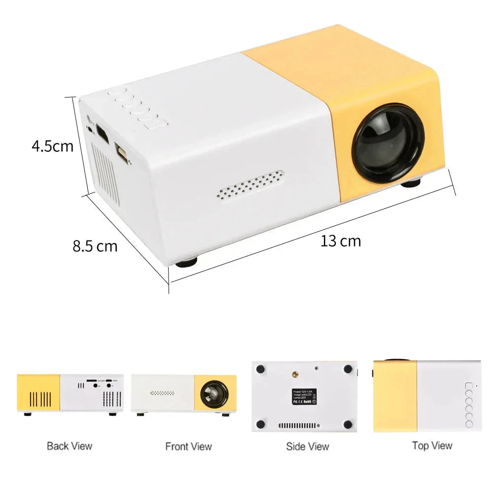 1080P Full HD Mini Projector – 4K Video Playback, Portable LED, HDMI & WiFi Connectivity