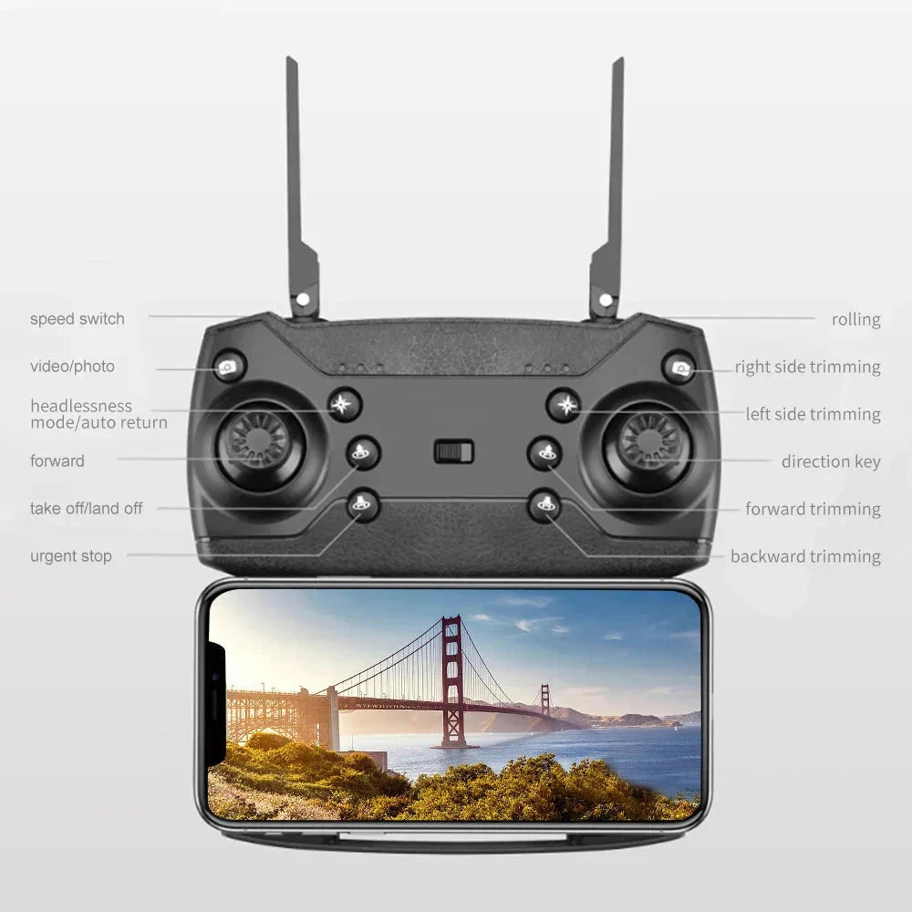 E88 Pro Foldable Drone with 4K Camera – WiFi FPV, Altitude Hold, Beginner-Friendly Quadcopter