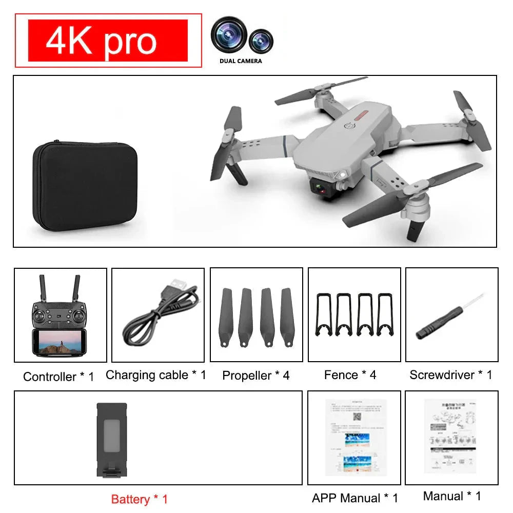 E88 Pro Foldable Drone with 4K Camera – WiFi FPV, Altitude Hold, Beginner-Friendly Quadcopter